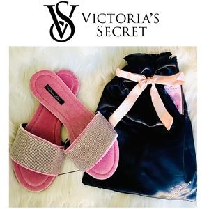 NWT Victoria’s Secret Embellished Velvet Slides